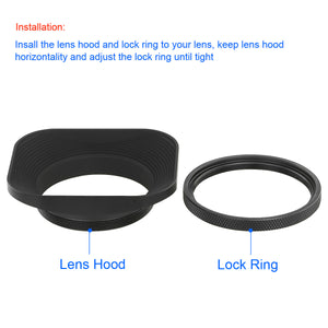 Haoge LH-B58T 58mm Square Metal Screw-in Lens Hood with Cap for 58mm Canon Nikon Sony Leica Carl Zeiss Voigtlander Nikkor Fujifilm Olympus Lens and Other Lens with 58mm Filter Thread