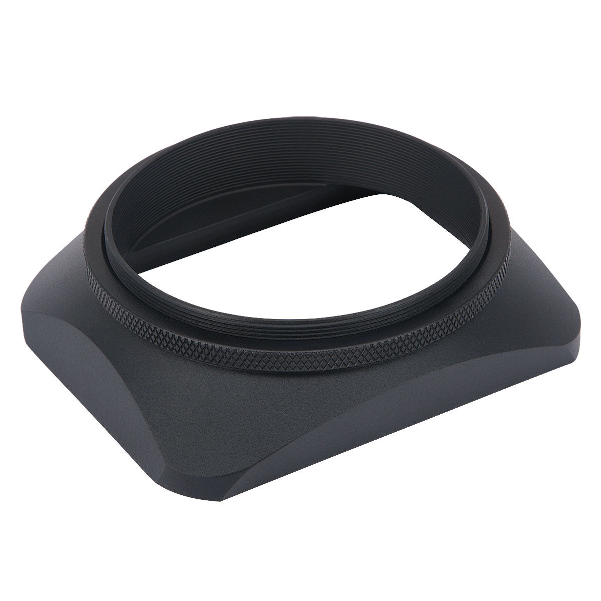 Haoge 62mm Square Metal Screw-in Mount Lens Hood Shade with Cap
