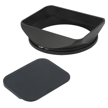 Haoge 77mm Square Metal Screw-in Mount Lens Hood Shade with Cap for 77mm Canon Nikon Sony Leica Leitz Carl Zeiss Voigtlander Nikkor Panasonic Fujifilm Olympus Lens and Other 77mm Filter Thread Lens