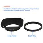 Load image into Gallery viewer, Haoge LH-E2P 49mm Square Metal Screw-in Lens Hood Hollow Out Designed with Cap for Leica Rangefinder Camera with 49mm E49 Filter Thread Lens Black
