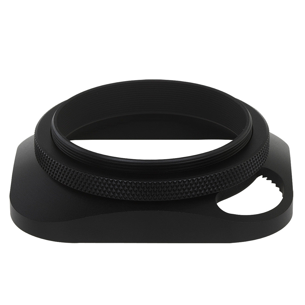 Haoge LH-E2P 49mm Square Metal Screw-in Lens Hood Hollow Out Designed with Cap for Leica Rangefinder Camera with 49mm E49 Filter Thread Lens Black