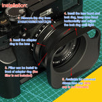 Load image into Gallery viewer, Haoge LH-E3P Square Metal Lens Hood Hollow Out Designed with 49mm Adapter Ring with Cap for Fujifilm Fuji FinePix X100 X100S X100T X70 X100F X100V Camera Replaces LH-X100 AR-X100 LH-X70 Black
