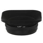 Load image into Gallery viewer, Haoge LH-E3T Square Metal Lens Hood with 49mm Adapter Ring with Cap for Fujifilm Fuji FinePix X100 X100S X100T X70 X100F X100V Camera Replaces Fujifilm LH-X100 AR-X100 LH-X70 Black
