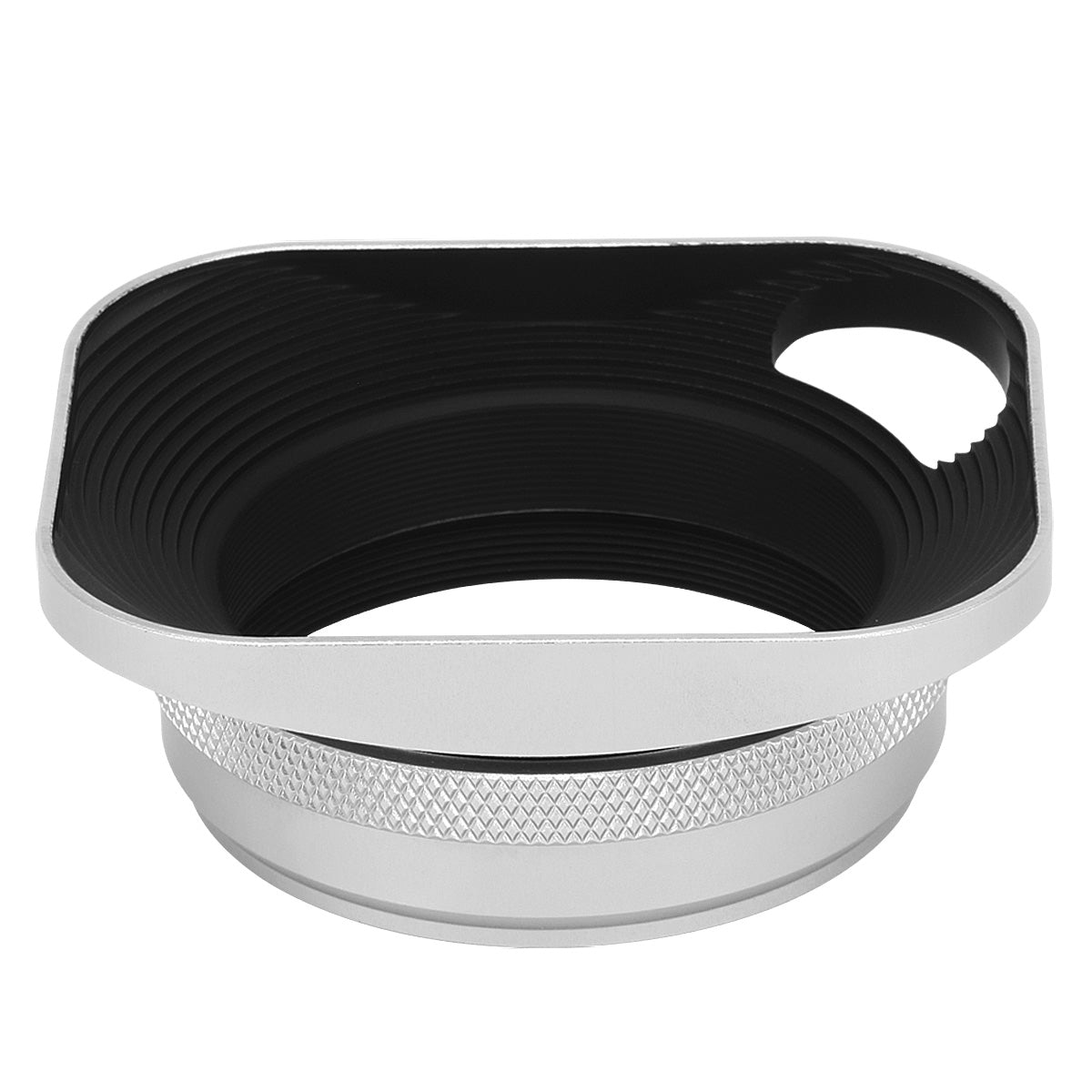 Haoge LH-ES3 Square Metal Lens Hood Hollow Out Designed with 49mm Adapter Ring with Cap for Fujifilm Fuji FinePix X100 X100S X100T X70 X100F X100V Camera Replaces LH-X100 AR-X100 LH-X70 Silver