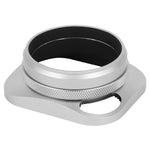 Load image into Gallery viewer, Haoge LH-ES3 Square Metal Lens Hood Hollow Out Designed with 49mm Adapter Ring with Cap for Fujifilm Fuji FinePix X100 X100S X100T X70 X100F X100V Camera Replaces LH-X100 AR-X100 LH-X70 Silver
