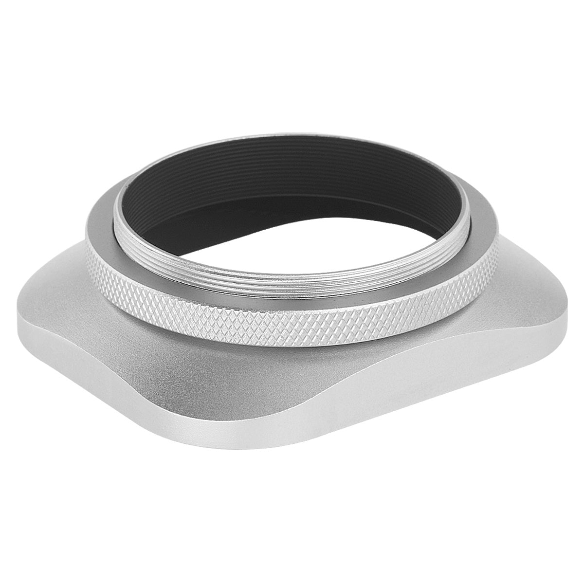 Haoge LH-EW2 49mm Square Metal Screw-in Lens Hood with Cap for 49mm Canon Nikon Sony Leica Voigtlander Nikkor Panasonic Pentax Contax Olympus Lens and Other Lens with 49mm Filter Thread Silver
