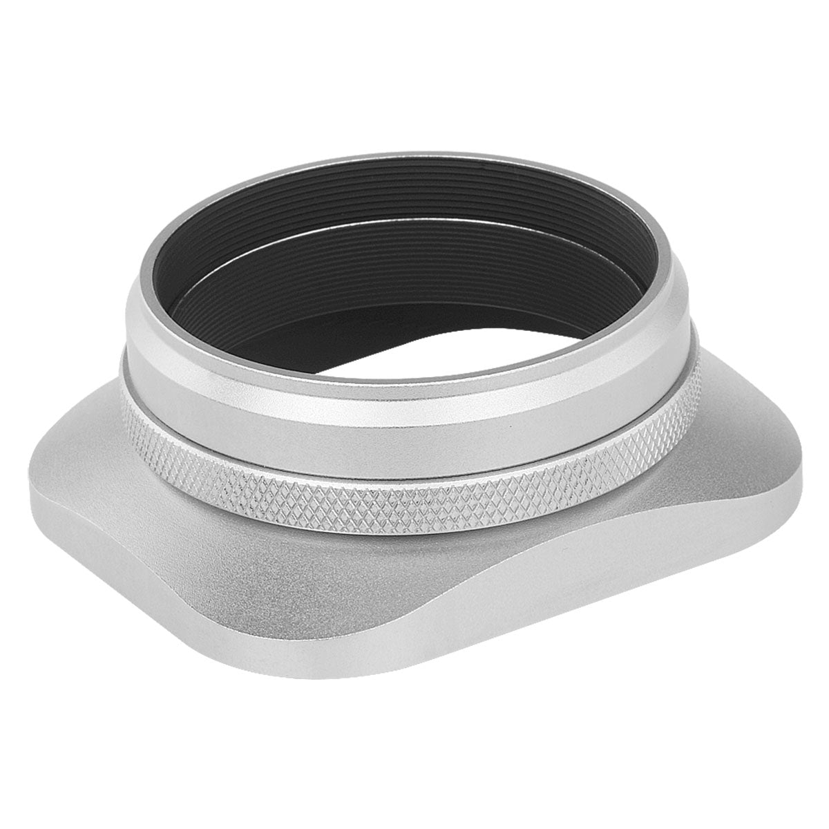 Haoge LH-EW3 Square Metal Lens Hood with 49mm Adapter Ring with Cap for Fujifilm Fuji FinePix X100 X100S X100T X100F X70 X100V X100VI Camera Replaces Fujifilm LH-X100 AR-X100 LH-X70 Silver
