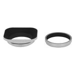 Load image into Gallery viewer, Haoge LH-EW3 Square Metal Lens Hood with 49mm Adapter Ring with Cap for Fujifilm Fuji FinePix X100 X100S X100T X100F X70 X100V Camera Replaces Fujifilm LH-X100 AR-X100 LH-X70 Silver
