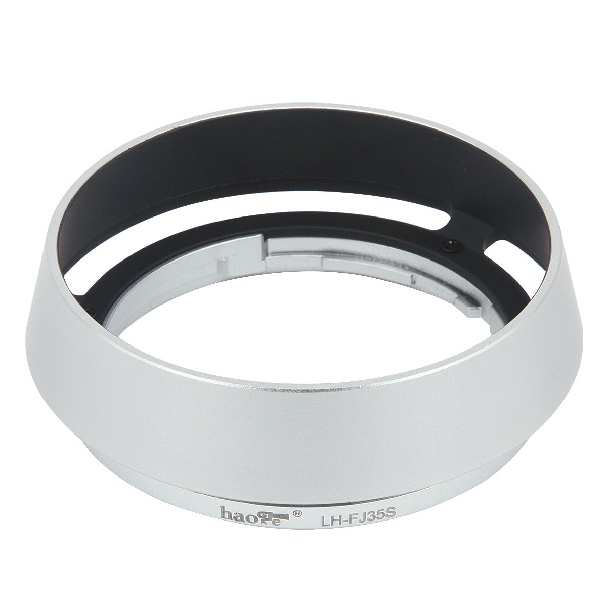 Haoge LH-FJ35S Bayonet Round Metal Lens Hood for Fujifilm Fuji Fujinon XF 35mm f/2 R WR, XF 23mm f2 R WR lens on X-Pro2 X-T2 X-T20 X-T10 X-E2S X-A5 X-A20 X-E3 X-H1 replace LH-XF35-2 Silver