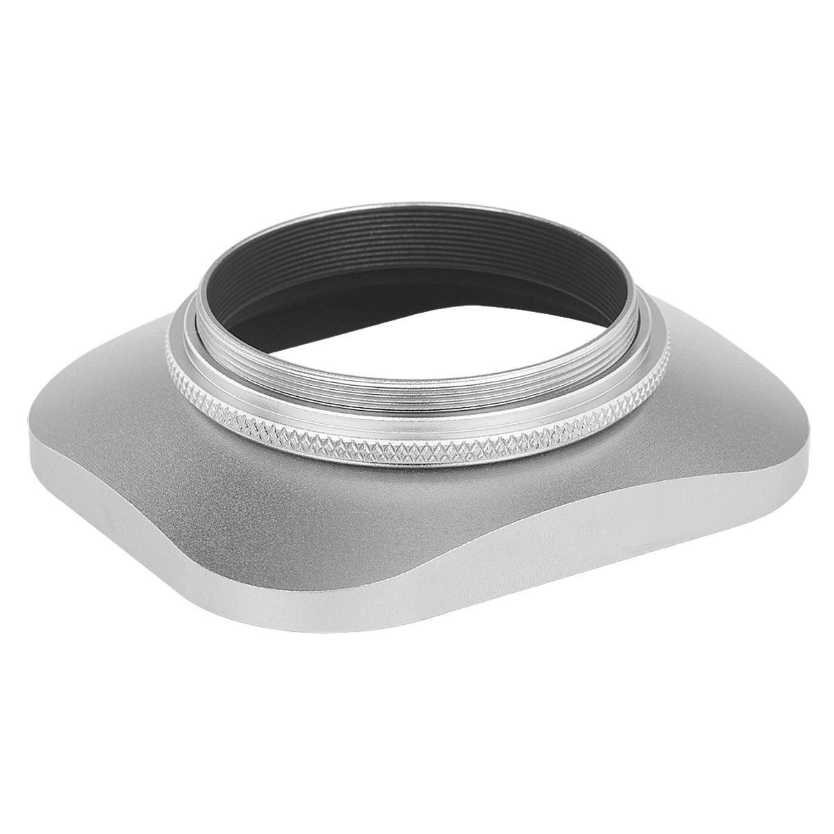Haoge LH-LC43W 43mm Square Metal Screw-in Lens Hood with Cap for Voigtlander Nokton Classic 35mm f1.4 40mm f/1.4 MC SC VM, Carl Zeiss Biogon T ZM 35mm f2.8 35mm f2, Leica X Typ 113 Lens Silver