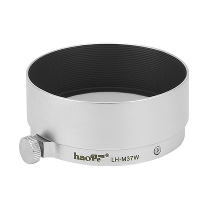 Haoge LH-M37W Metal Lens Hood for Leica Leitz Elmar 3.5cm 35mm f3.5 A36, Elmar 50mm f3.5 A36, Summaron 3.5cm 35mm f3.5 A36 and Other Lens with 36mm Outside Size Silver