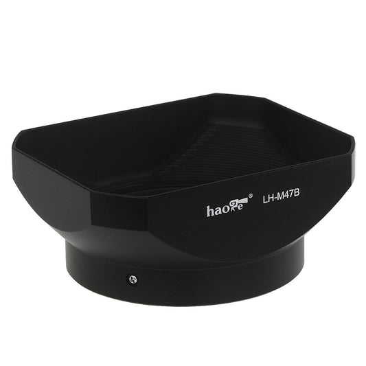 Haoge LH-M47B Metal Lens Hood Shade for Olympus M.ZUIKO Digital 12mm f/2 Lens Black