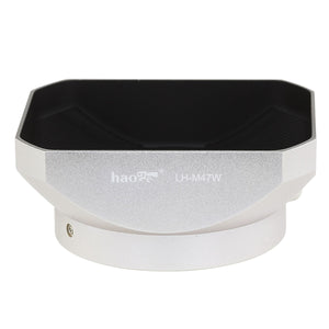 Haoge LH-M47W Metal Lens Hood Shade for Olympus M.ZUIKO Digital 12mm f/2 Lens Silver
