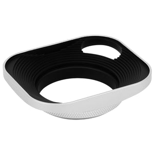 Haoge LH-S43P 43mm Square Metal Screw-in Lens Hood Hollow Out Designed with Cap for Leica Rangefinder Camera with 43mm E43 Filter Thread Lens Silver