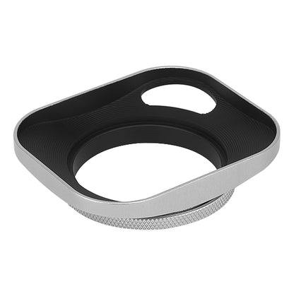 Haoge LH-S46P 46mm Square Metal Screw-in Lens Hood Hollow Out Designed with Cap for Leica Rangefinder Camera with 46mm E46 Filter Thread Lens Silver