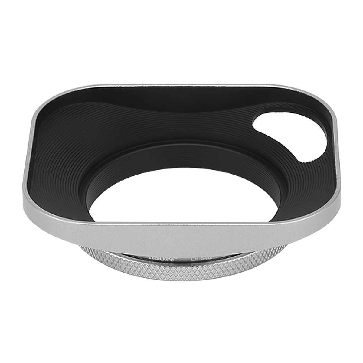 Haoge LH-S46P 46mm Square Metal Screw-in Lens Hood Hollow Out Designed with Cap for Leica Rangefinder Camera with 46mm E46 Filter Thread Lens Silver
