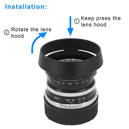 Haoge LH-VM11 Bayonet Round Metal Lens Hood Shade for Voigtlander 35mm f2 1:2/35 ULTRON Aspherical Vintage Line VM Lens replace LH-12