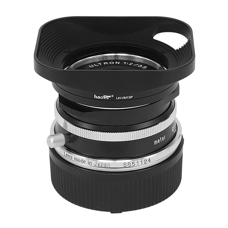 Haoge LH-VM13P Bayonet Square Metal Lens Hood Shade with Hollow Out Designed for Voigtlander 35mm f2 1:2/35 ULTRON Aspherical Vintage Line VM Lens replace LH-12