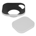 Load image into Gallery viewer, Haoge LH-W39P 39mm Square Metal Screw-in Lens Hood Hollow Out Designed with Cap for Leica Rangefinder Camera with 39mm E39 Filter Thread Lens Silver
