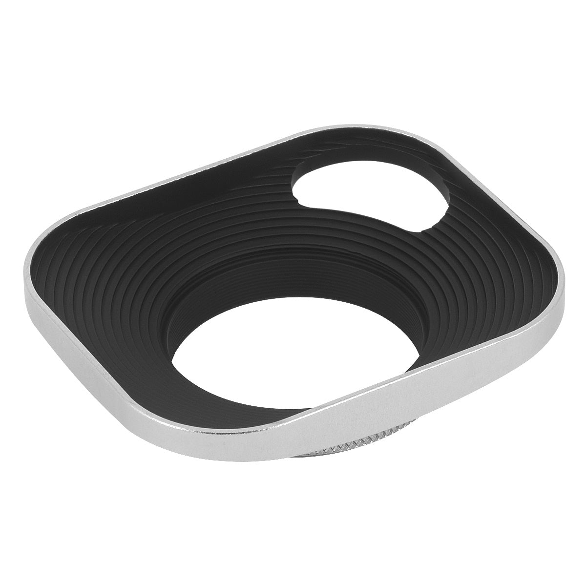 Haoge LH-W39P 39mm Square Metal Screw-in Lens Hood Hollow Out Designed with Cap for Leica Rangefinder Camera with 39mm E39 Filter Thread Lens Silver