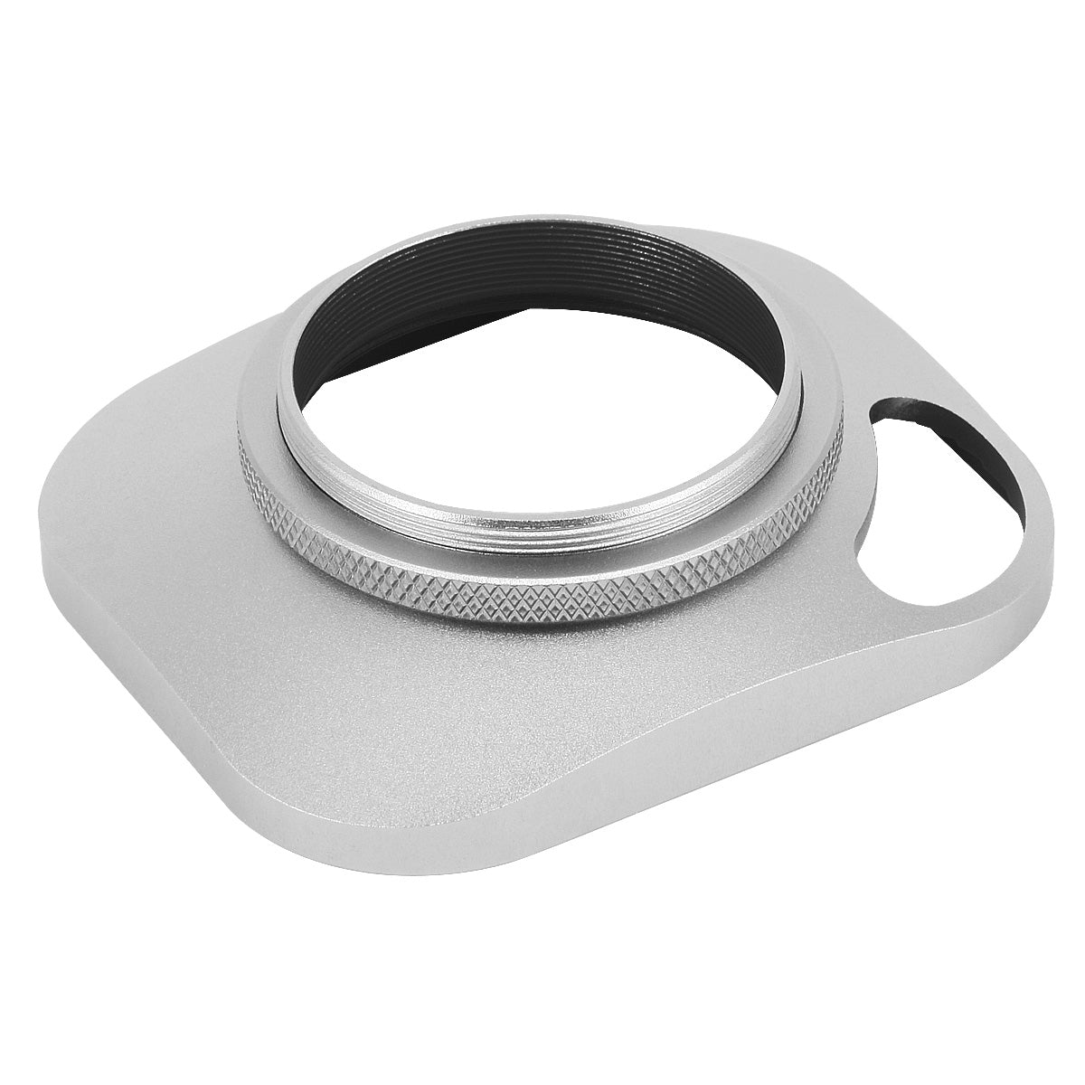 Haoge LH-W39P 39mm Square Metal Screw-in Lens Hood Hollow Out Designed with Cap for Leica Rangefinder Camera with 39mm E39 Filter Thread Lens Silver