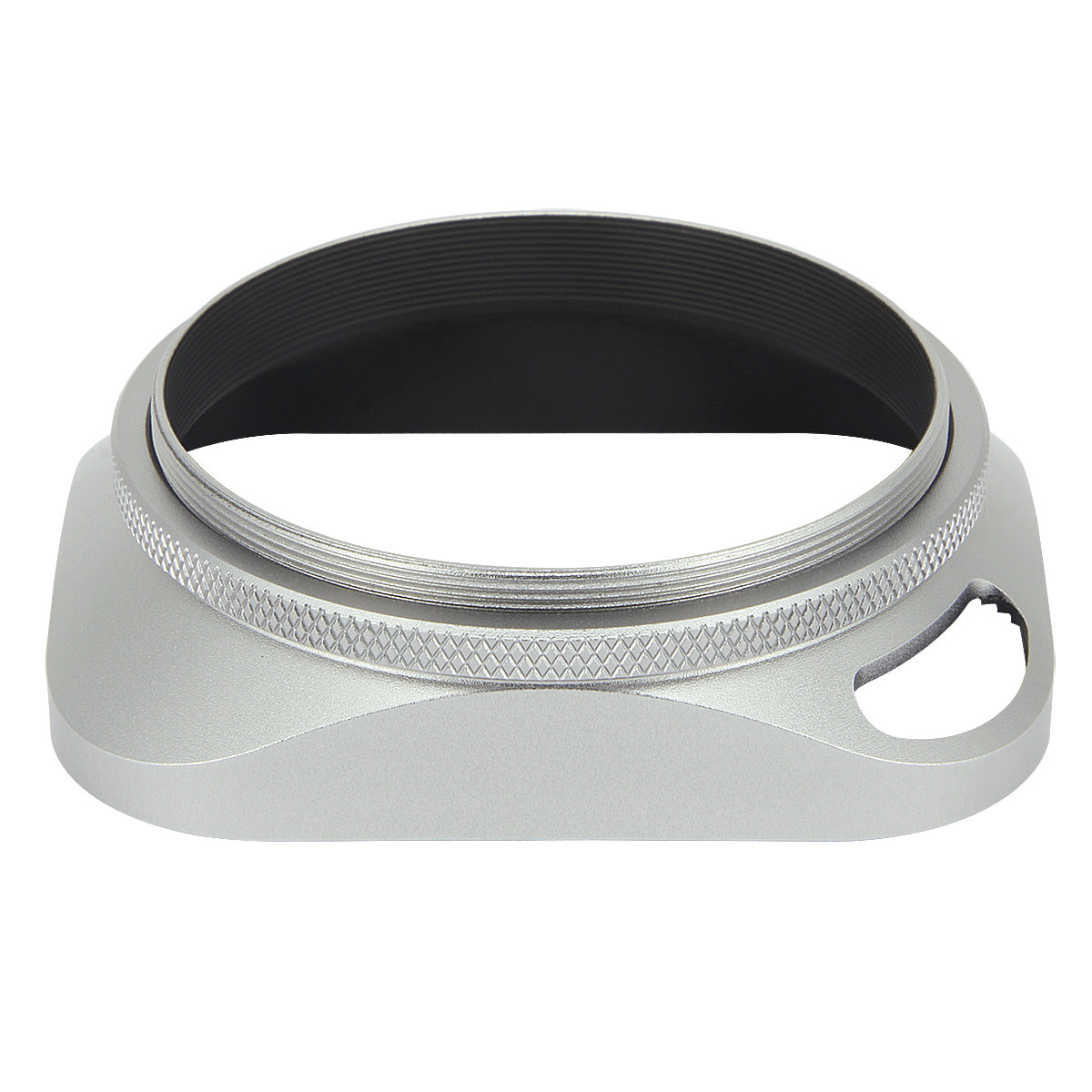 Haoge LH-W58P 58mm Square Metal Screw-in Lens Hood Hollow Out Designed with Cap for Leica Rangefinder Camera with 58mm E58 Filter Thread Lens Silver