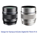 Load image into Gallery viewer, Haoge LH-W61F Metal Lens Hood Shade for Olympus M.ZUIKO Digital 75mm F/1.8 Lens Silver
