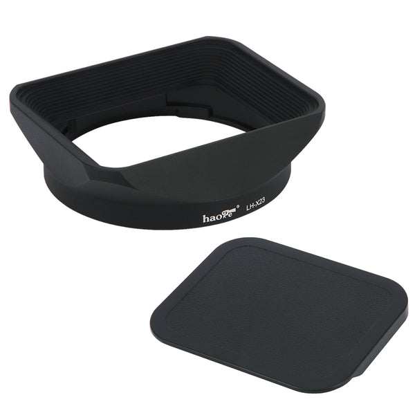 Haoge LH-X23 Square Metal Lens Hood Shade with Cap for Fujifilm