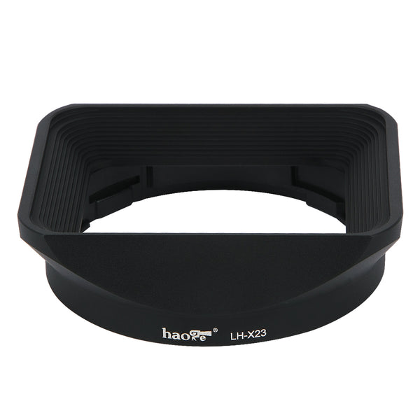 Haoge LH-X23 Square Metal Lens Hood Shade with Cap for Fujifilm