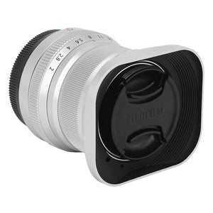 Haoge LH-X35S Square Metal Lens Hood Shade for Fujifilm Fuji Fujinon XF35mmF2 XF 35mm f/2 R WR and XF23mmF2 XF 23mm f2 R WR lens Silver