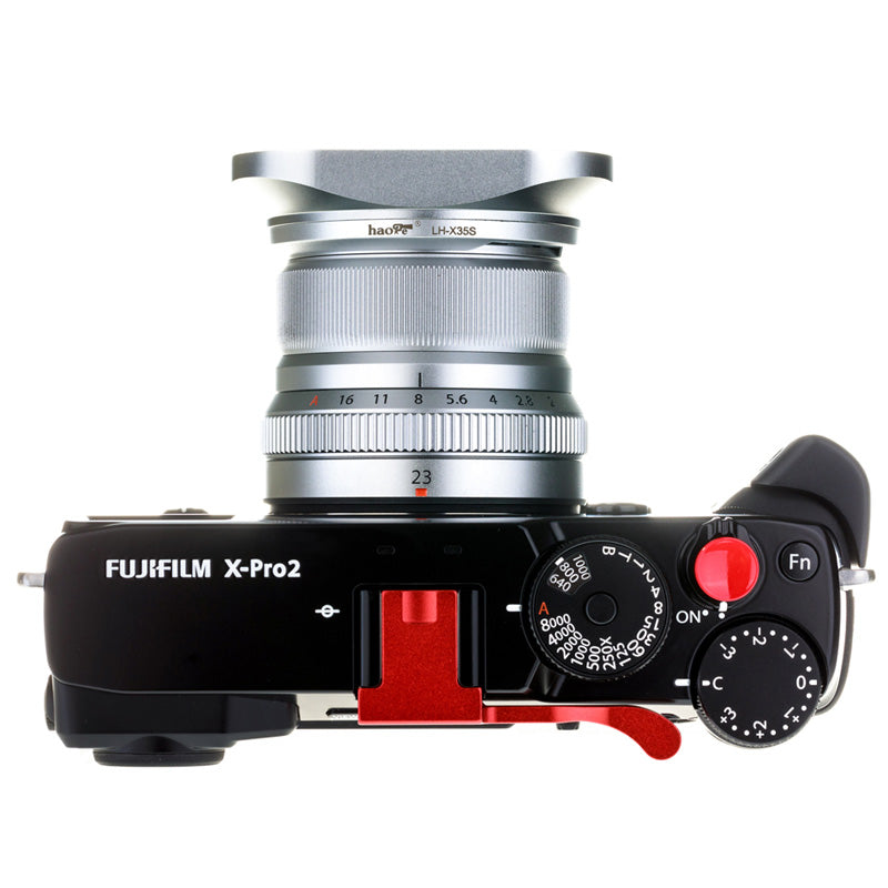 Haoge LH-X35S Square Metal Lens Hood Shade for Fujifilm Fuji Fujinon XF35mmF2 XF 35mm f/2 R WR and XF23mmF2 XF 23mm f2 R WR lens Silver