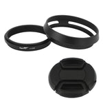 Load image into Gallery viewer, Haoge LH-X53B 3in1 Lens Hood with Adapter Ring with Cap Set for Fujifilm Fuji FinePix X70 X100 X100S X100T X100F X100V Camera Black replaces Fujifilm LH-X100
