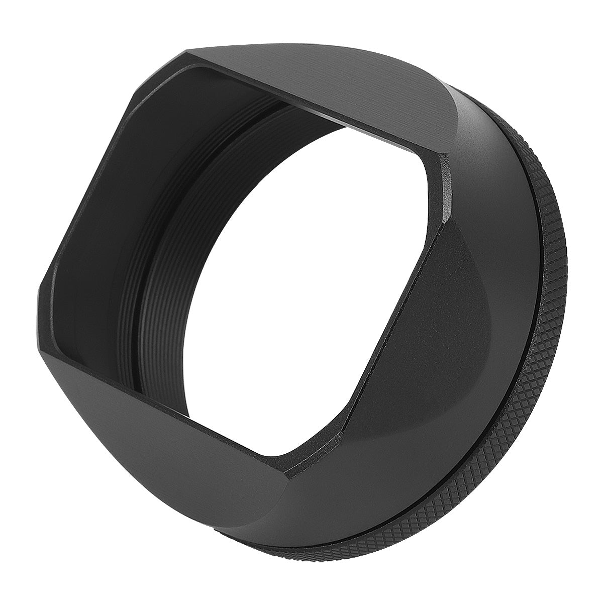 Haoge LH-X54B Square Metal Lens Hood with 49mm Adapter Ring for Fujifilm Fuji X100V Camera Black