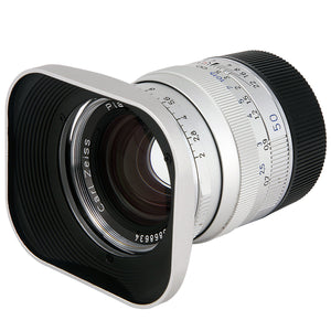 Haoge LH-ZV07 Square Metal Lens Hood for Carl Zeiss Biogon T* 2/35 35mm f2 ZM, C Biogon 2.8/35 35mm f2.8 ZM, Planar T 2/50 50mm f2 ZM; Voigtlander NOKTON CLASSIC 35mm f1.4 VM, 40mm f1.4 VM Lens silver