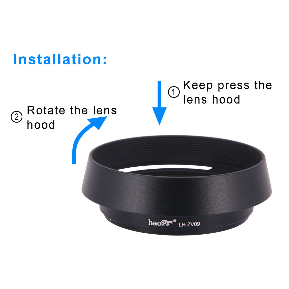 Haoge LH-ZV09 Round Metal Lens Hood for Carl Zeiss C Biogon T* 4.5/21 21mm f4.5 ZM, 2.8/25 25mm f2.8 ZM, 2.8/28 28mm f2.8 ZM, C Sonnar T* 1.5/50 50mm f1.5 ZM Lens