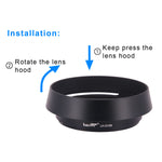 Load image into Gallery viewer, Haoge LH-ZV09 Round Metal Lens Hood for Carl Zeiss C Biogon T* 4.5/21 21mm f4.5 ZM, 2.8/25 25mm f2.8 ZM, 2.8/28 28mm f2.8 ZM, C Sonnar T* 1.5/50 50mm f1.5 ZM Lens
