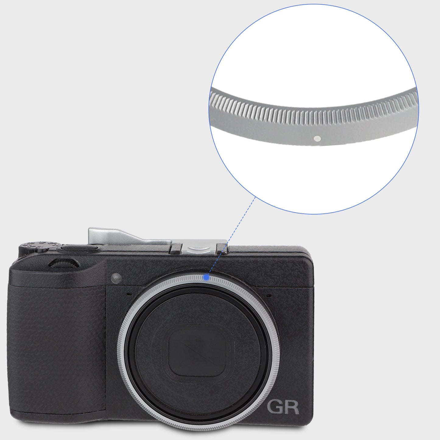 Haoge RRC-GR3XT Silver Grey Metal Decorate Ring for RICOH GR3X/GRIIIX Camera accessories replaces GN-2